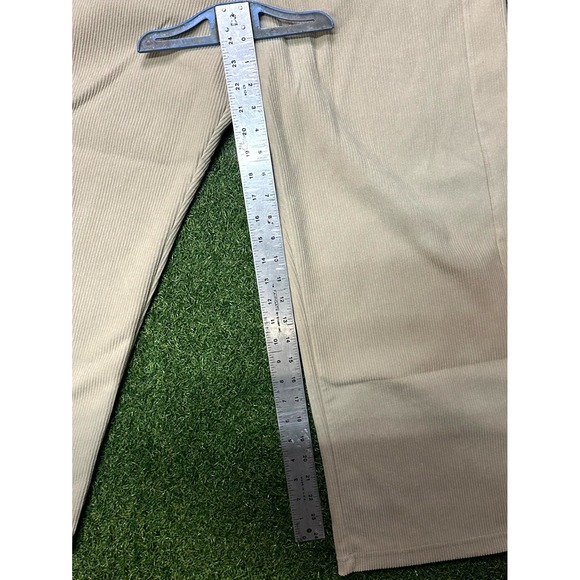 Halara Pants Womens XL Petite Beige Corduroy Wide Leg Classic Stretch Pull On‎ - Picture 2 of 5